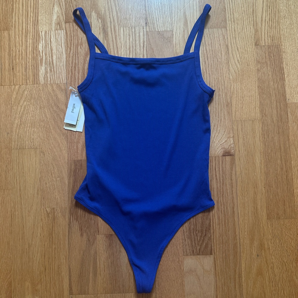 Wilfred Royal Blue Ribbed Thong Bodysuit